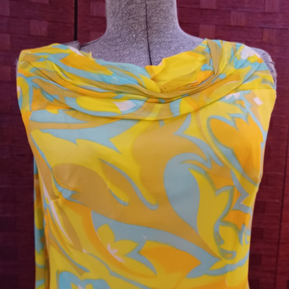Crepe silk lined full-length spring dress